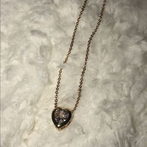 Diamond and gold heart necklace
